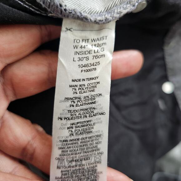 Asos Design Gray Distressed Skinny Jeans Size 40x30 - Picture 5 of 5